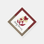 Red Fox Burlap Baby shower Servet (Hoek)