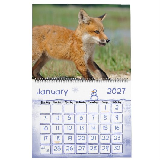 Red Fox Calendar door Angel Cher Kalender (Jan 2027)