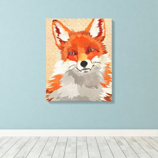 Red Fox Canvas Afdruk (Insitu (Houten vloer))