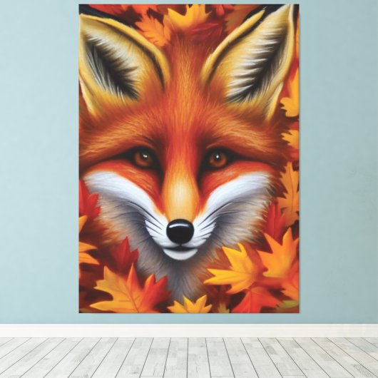 Red Fox Canvas Print (Insitu (Houten vloer))