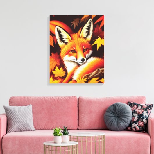 Red Fox Canvas Print (Insitu (Woonkamer))