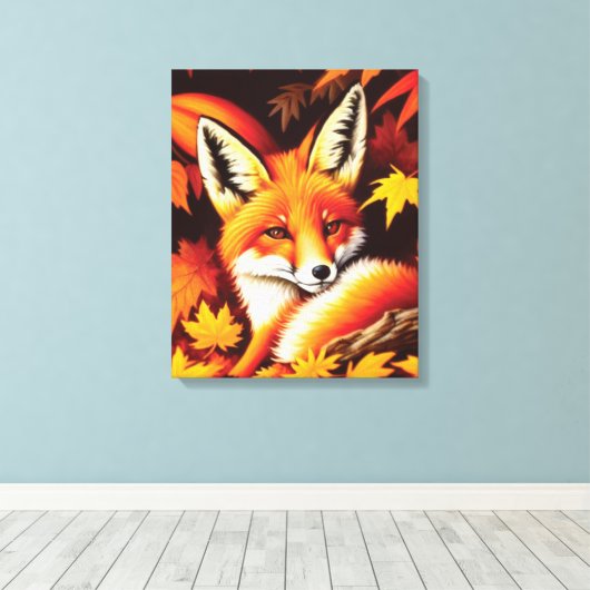 Red Fox Canvas Print (Insitu (Houten vloer))