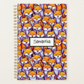 Red fox cartoon DIY naam grappig doodle dier Planner (Voorkant)