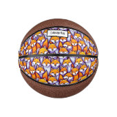 Red fox cartoon doodle aangepaste naam schattige d basketbal (Voorkant)
