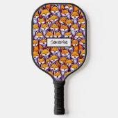 Red fox cartoon doodle aangepaste naam schattige d pickleball paddle (Voorkant)