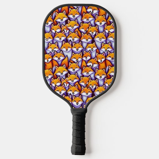 Red fox cartoon doodle aangepaste naam schattige d pickleball paddle (Achterkant)