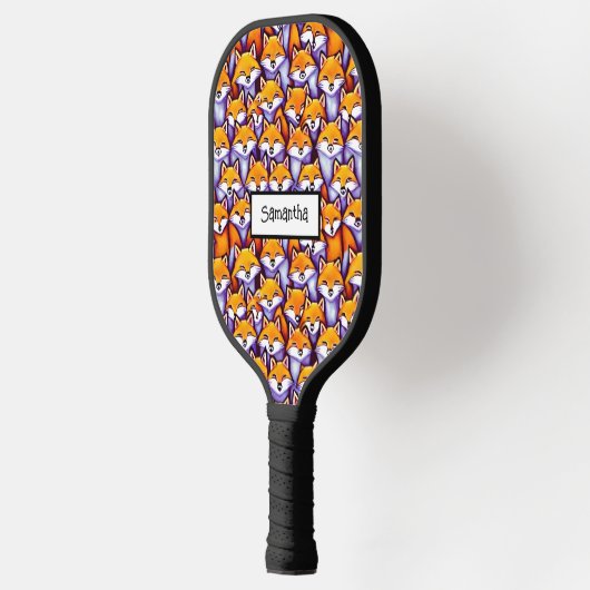 Red fox cartoon doodle aangepaste naam schattige d pickleball paddle (Links)