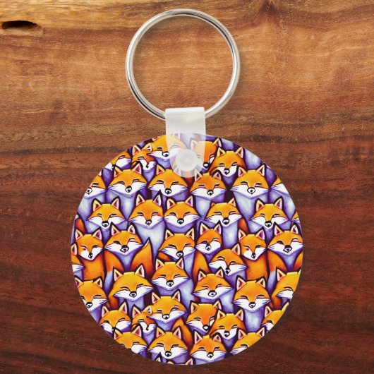 Red fox cartoon doodle aangepaste naam wild animal sleutelhanger (Achterkant)