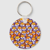 Red fox cartoon doodle aangepaste naam wild animal sleutelhanger (Achterkant)