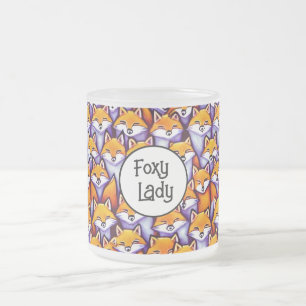 Red fox cartoon grappig foxy lady humor doodle ple matglas koffiemok