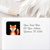 Red Fox Cartoon ontwerp Schattige Sweet adreslabel Etiket (Insitu)