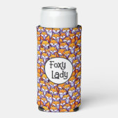 Red fox cartoon woodland grappig foxy lady humor seltzer blikjeskoeler (Seltzer Voorkant)