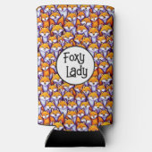 Red fox cartoon woodland grappig foxy lady humor seltzer blikjeskoeler (Achterkant)