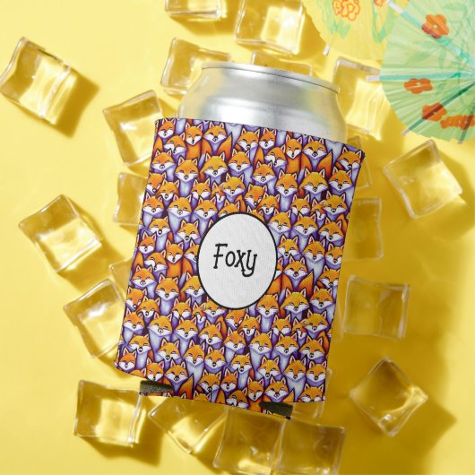 Red fox cartoon woodland grappige foxy pun humor blikjeskoeler (Insitu Zomer)