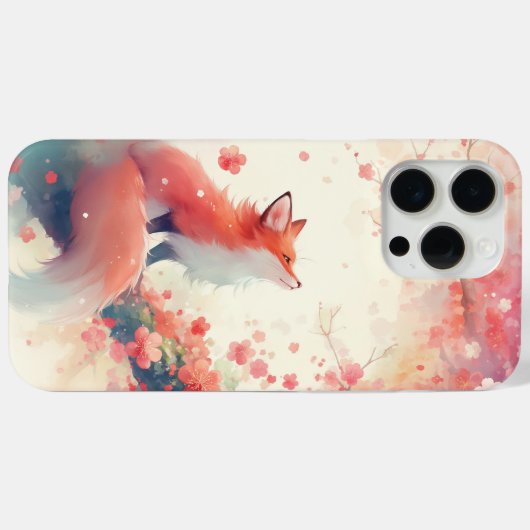 Red Fox Cherry Blossom Tree Case-Mate iPhone Case (Achterkant (horizontaal))