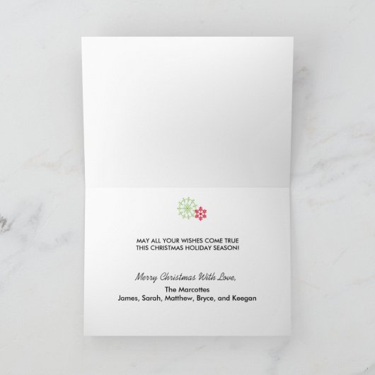 Red Fox Christmas Holiday Greeting Kaart (Binnen)