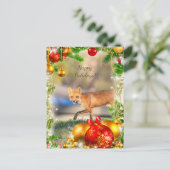 Red Fox Christmas-Kaart Feestdagenkaart (Staand voorkant)
