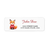 Red Fox Christmas Sweater Return Address Labels (Voorkant)