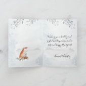 Red Fox Christmas Winter Woodland Scene Feestdagen Kaart (Binnen)