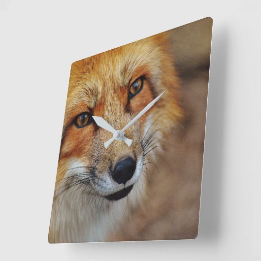 Red Fox Clock Vierkante Klok (Hoek)