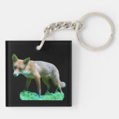 Red Fox Cub Onderzetter Sleutelhanger (Achterkant)