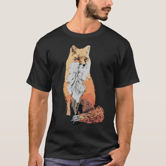 Red fox design forest animal predator with fo t-shirt (Voorkant)
