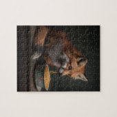 Red Fox die een Bowl van Spaghetti 8X10 eet Legpuzzel (Horizontaal)