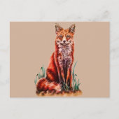Red Fox Drawing Animal Kunstpotlood Schets Foxy Briefkaart (Voorkant)