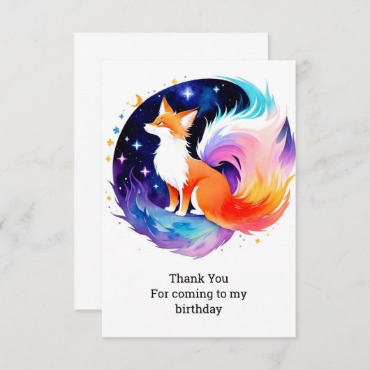 Red Fox Dreams Verjaardag Bedankkaart (Voorkant / Achterkant)