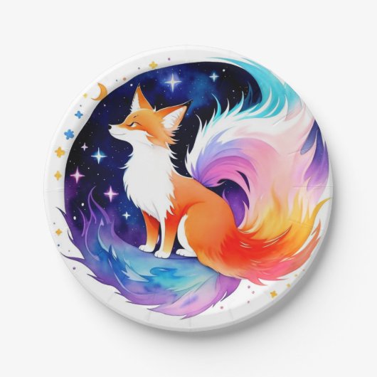 Red Fox Dreams Verjaardag Papieren Bordje (Voorkant)