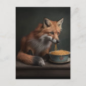Red Fox eet een Bowl van Spaghetti Briefkaart (Voorkant)