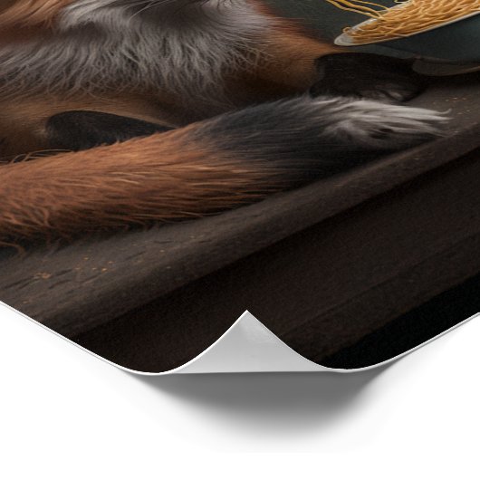 Red Fox eet een Bowl van Spaghetti Poster (Hoek)