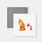 Red Fox en Mouse Friends Magnet (Voorkant / Achterkant)