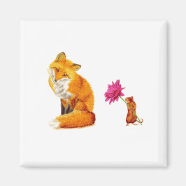 Red Fox en Mouse Friends Magnet