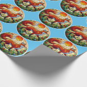 Red Fox en Sun Cadeaupapier (Hoek)