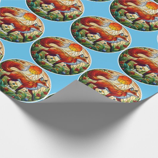 Red Fox en Sun Cadeaupapier (Hoek)