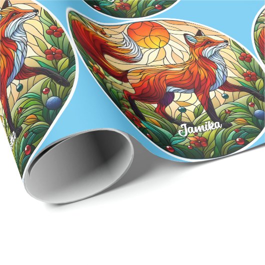 Red Fox en Sun Cadeaupapier (Rol Hoek)