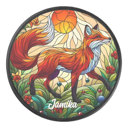Red Fox en Sun Hockey Puck (Voorkant)