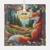 Red Fox en zon en bos Glas Ornament (Voorkant)