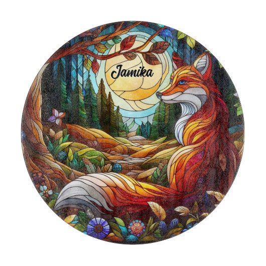 Red Fox en zon en bos Snijplank (Voorkant)