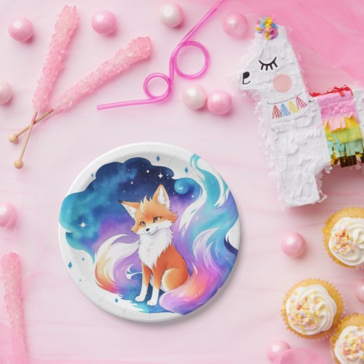 Red Fox Enchantment Verjaardag Papieren Bordje (Feest)