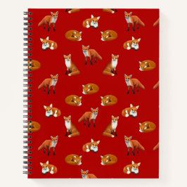 Red Fox familie 8,5 × 11-laptop Notitieboek
