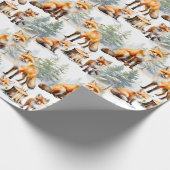 Red Fox familie in het bos Cadeaupapier (Hoek)