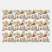 Red Fox familie in het bos Inpakpapier Vel (Voorkant 3)