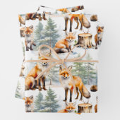 Red Fox familie in het bos Inpakpapier Vel (In situ)