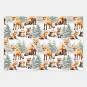 Red Fox familie in het bos Inpakpapier Vel (Voorkant)