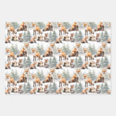 Red Fox familie in het bos Inpakpapier Vel (Voorkant 3)