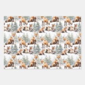 Red Fox familie in het bos Inpakpapier Vel (Voorkant 2)