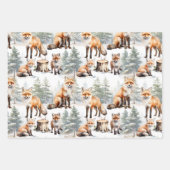 Red Fox familie in het bos Inpakpapier Vel (Voorkant)