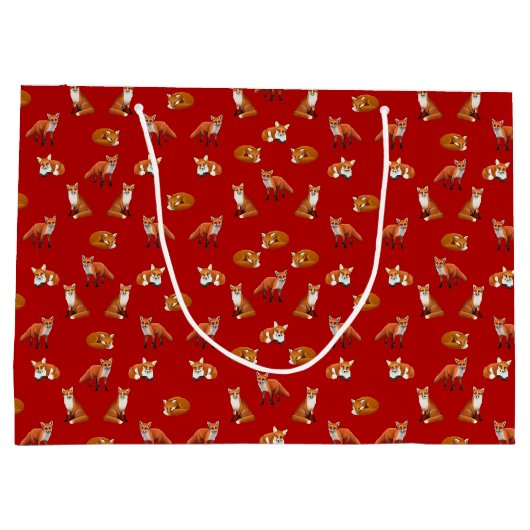 Red Fox Family Gift Bag Large Cadeautasje (Achterkant)